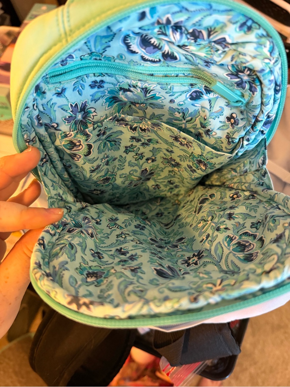 Vera Bradley Aqua Mini Backpack Crossbody - Picture 6 of 8